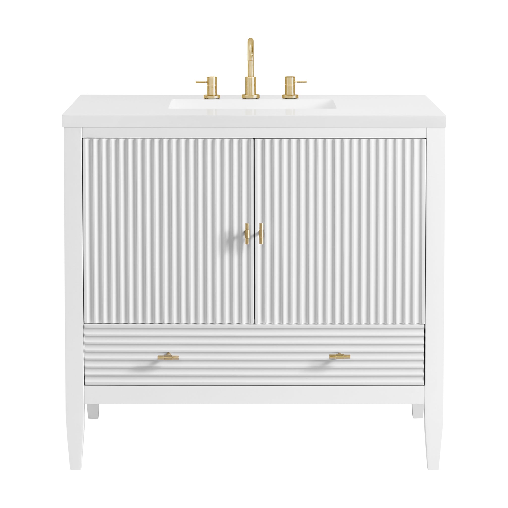 James Martin Myrrin 36" Single Bathroom Vanity, Bright White by James Martin
