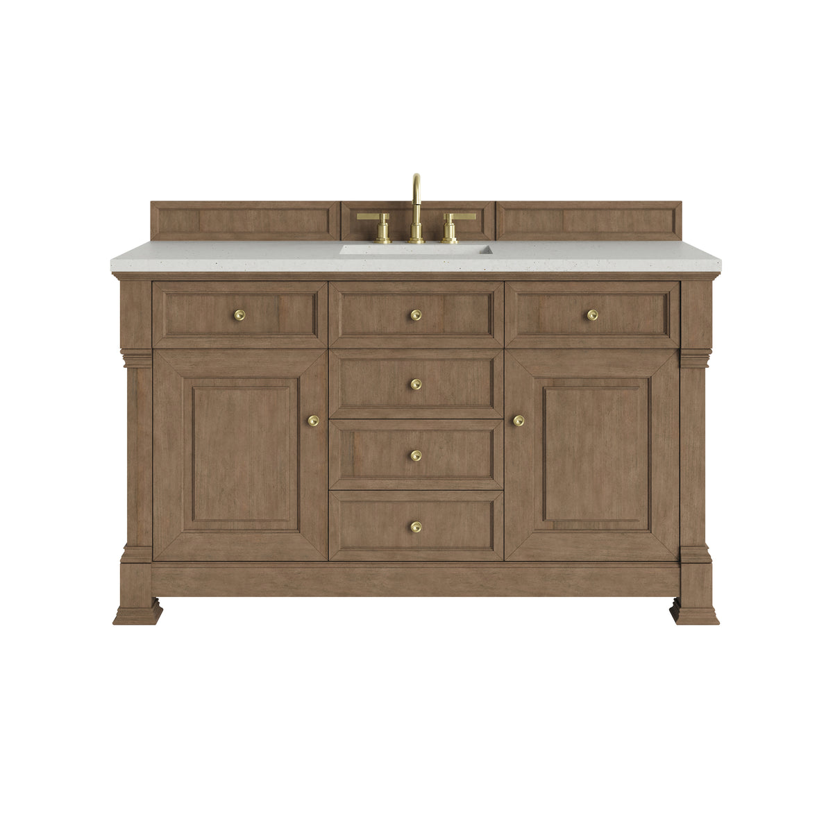 James Martin Brookfield 60" Single Bathroom Vanity, Pecan with Lime Delight countertop