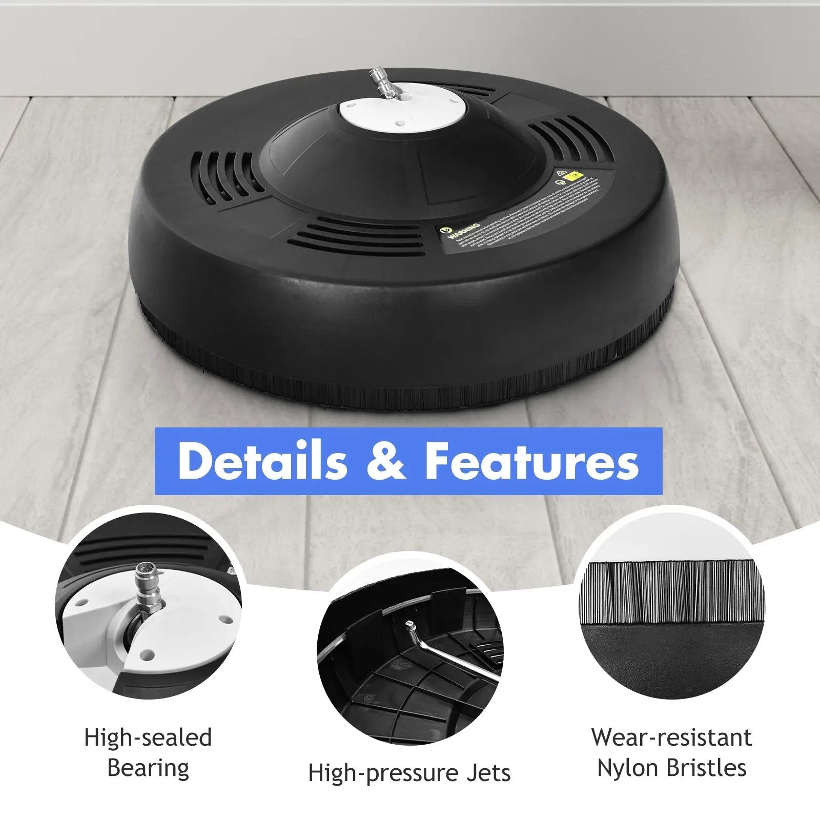 16 Inch Pressure Washer with 2 Spray Nozzles and 1/4-inch Quick-connect Extension Wands by DirectDeals