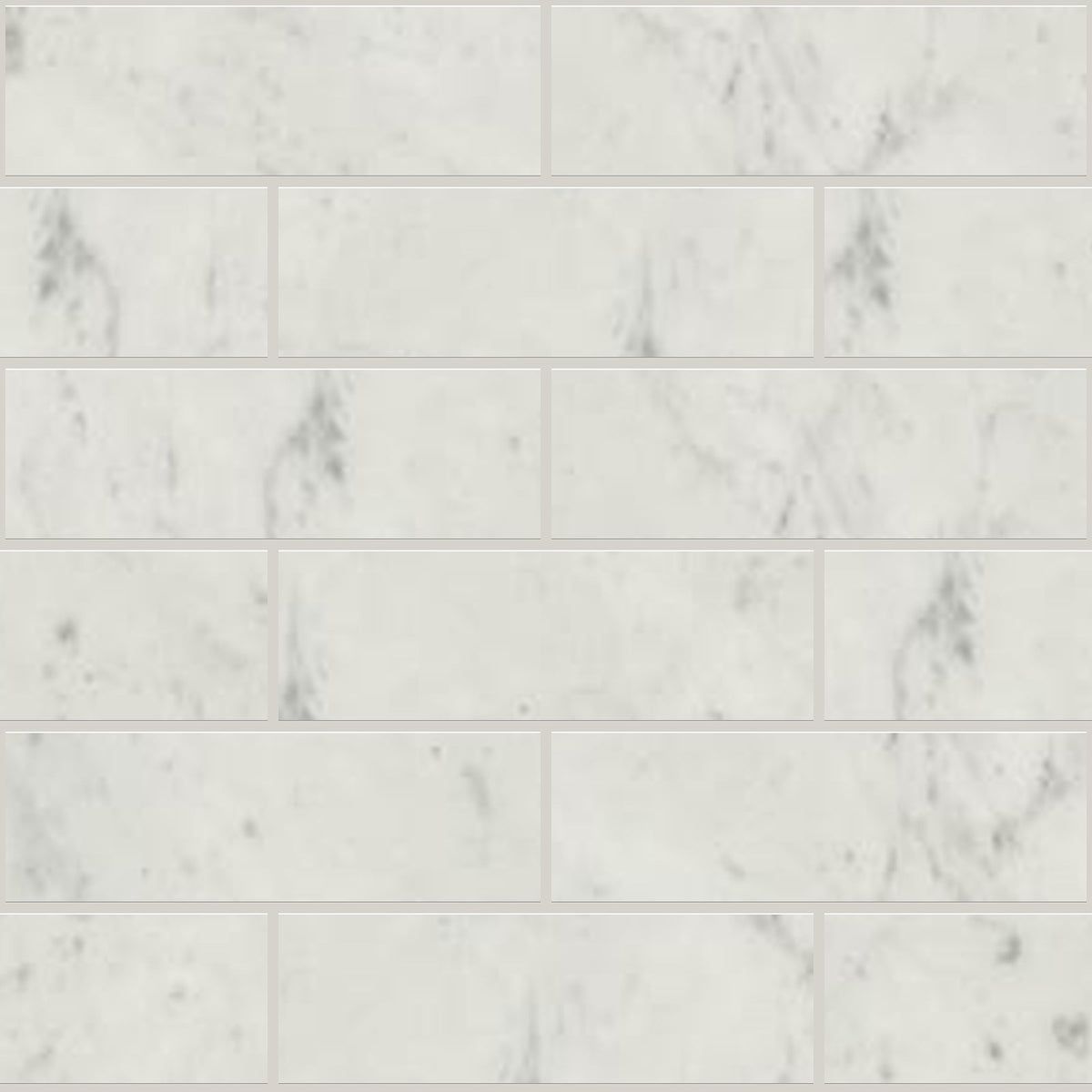 Classic 2.0 Bianco Carrara Honed 2x6 Marble Look Porcelain Mosaics 12x12 mosaic sheet