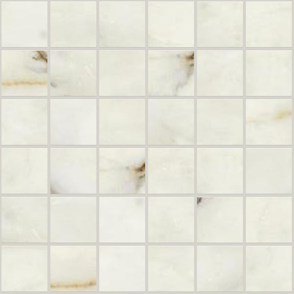 Classic 2.0 Calacatta Oro Honed 2x2 Marble Look Porcelain Mosaics 12x12