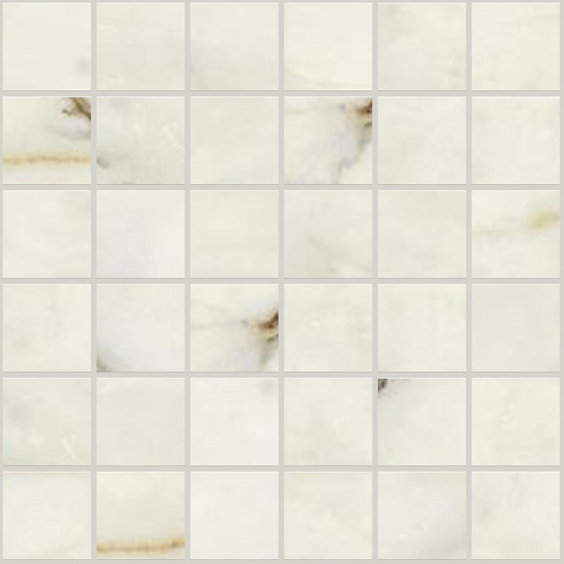 Classic 2.0 Calacatta Oro Honed 2x2 Marble Look Porcelain Mosaics 12x12 mosaic sheet