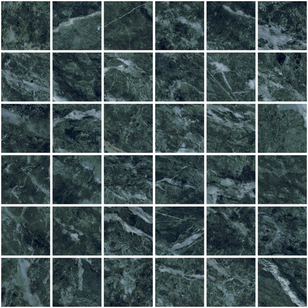 Classic Boutique Alpine Verde Natural 2x2 Marble Look Porcelain Mosaics 12x12