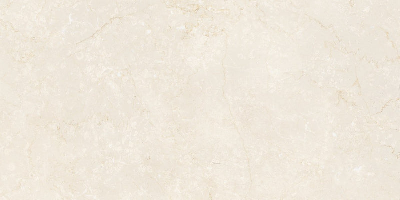 Classic Boutique Botticino Beige Polished Marble Look Porcelain Tiles 24x24 close up