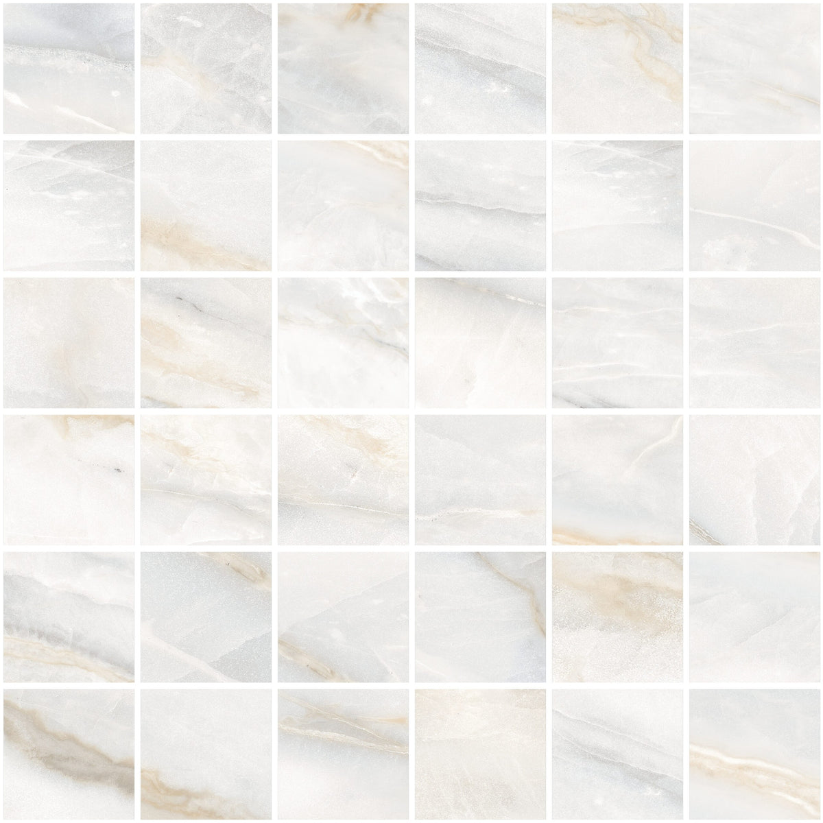 Classic Boutique Calacatta Bluette Natural 2x2 Marble Look Porcelain Mosaics 12x12 mosaic sheet