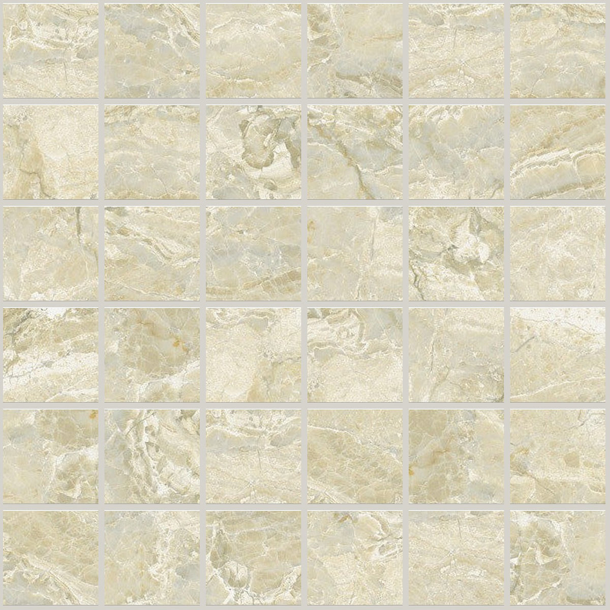Classic Cremino Polished 2x2 Marble Look Porcelain Mosaics 12x12 mosaic sheet