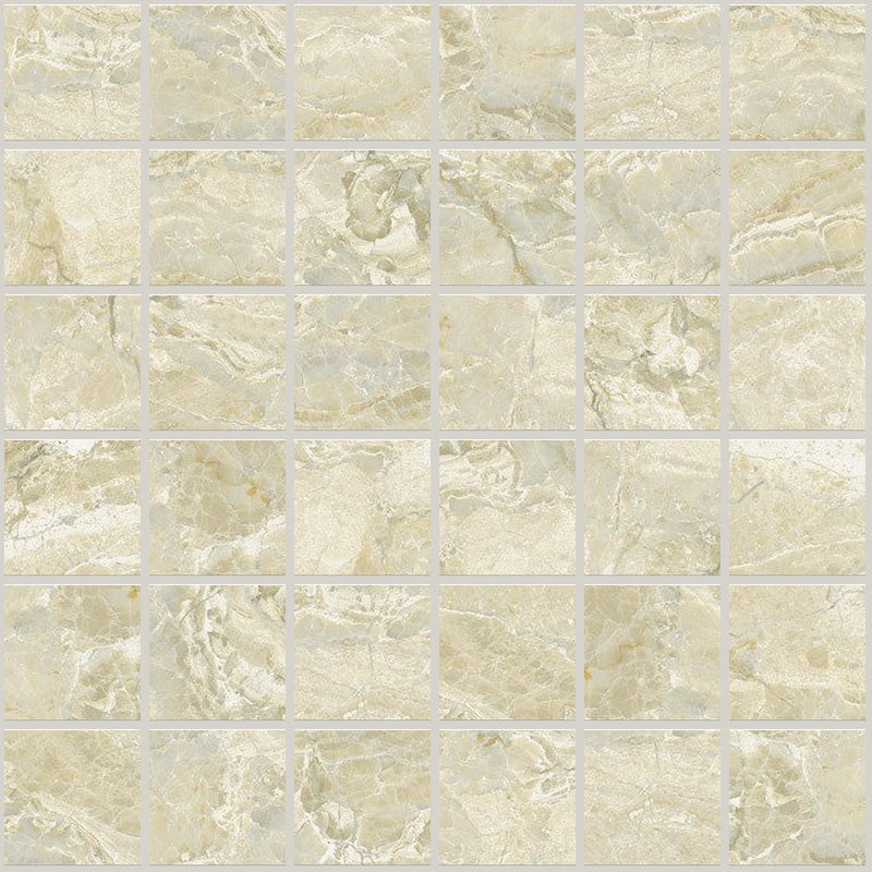 Classic Cremino Polished 2x2 Marble Look Porcelain Mosaics 12x12 mosaic sheet