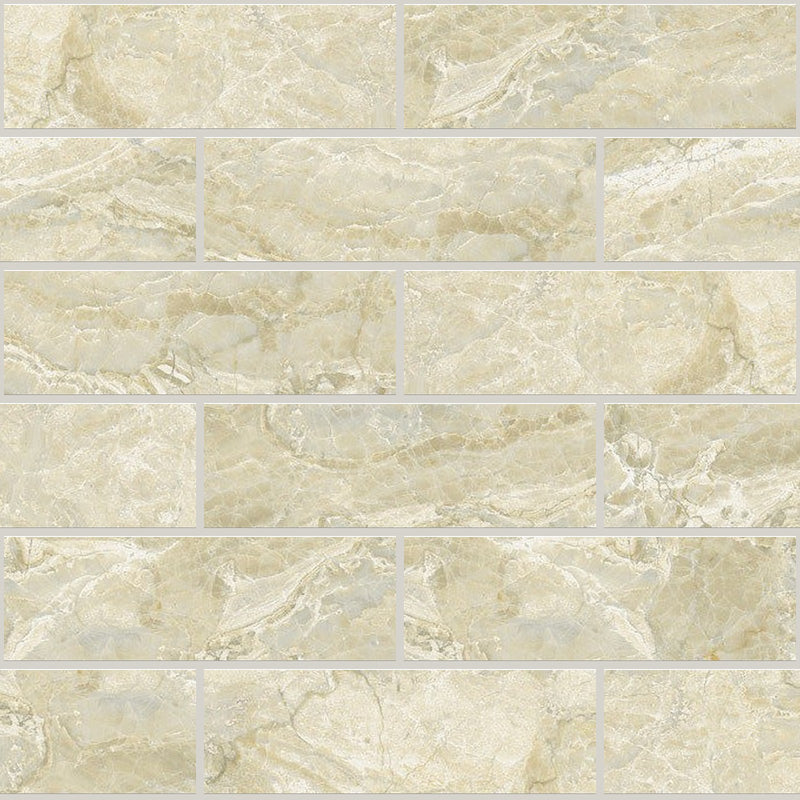 Classic Cremino Polished 2x6 Marble Look Porcelain Mosaics 12x12 mosaic sheet