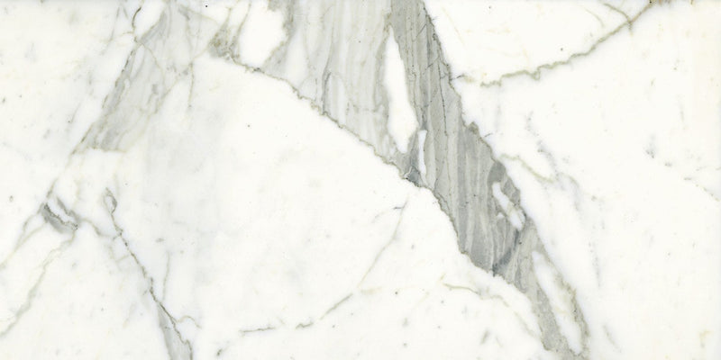 Classic Statuarietto Polished Marble Look Porcelain Tiles 12x24 close up