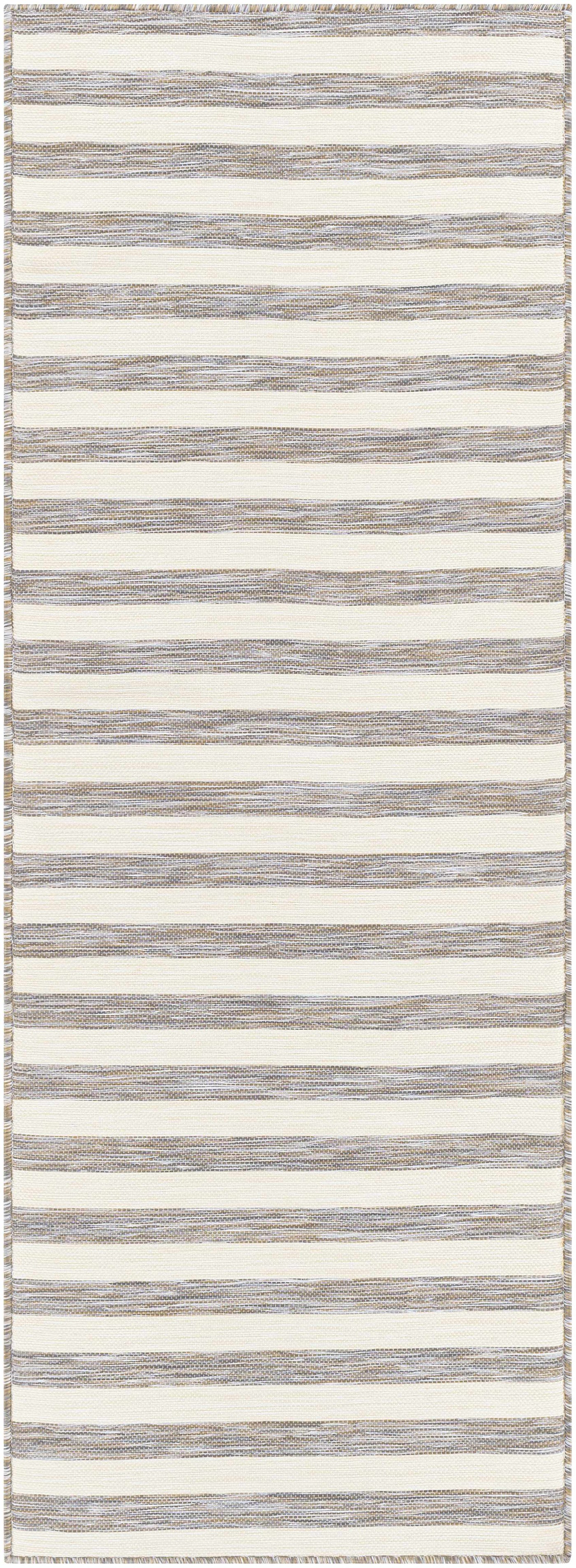 Bongaree Gray Striped Outdoor Carpet - Clearance by Boutique Rugs
