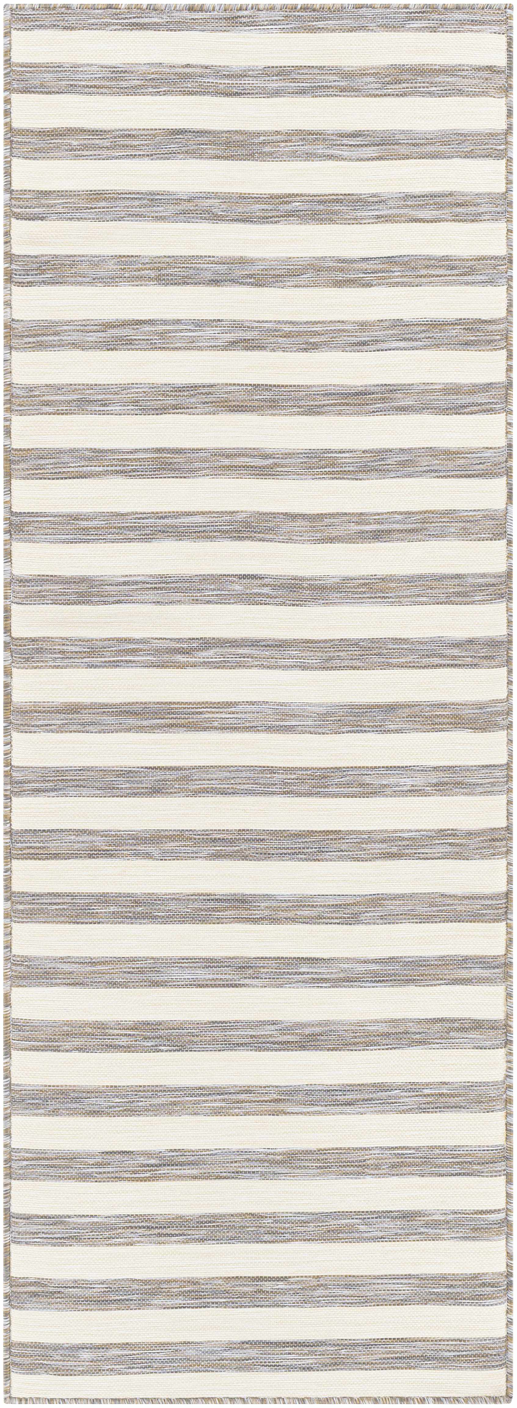 Bongaree Gray Striped Outdoor Carpet - Clearance by Boutique Rugs