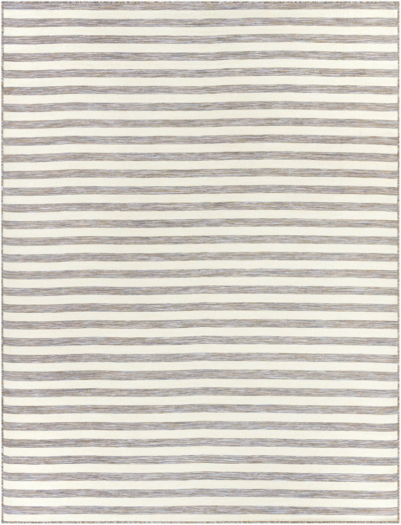 Bongaree Gray Striped Outdoor Carpet - Clearance by Boutique Rugs