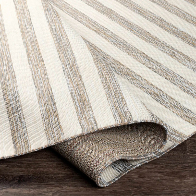 Bongaree Gray Striped Outdoor Carpet - Clearance by Boutique Rugs
