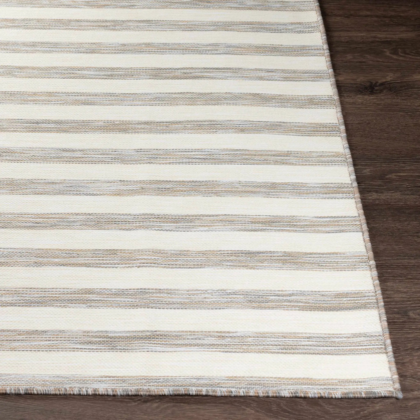 Bongaree Gray Striped Outdoor Carpet - Clearance by Boutique Rugs
