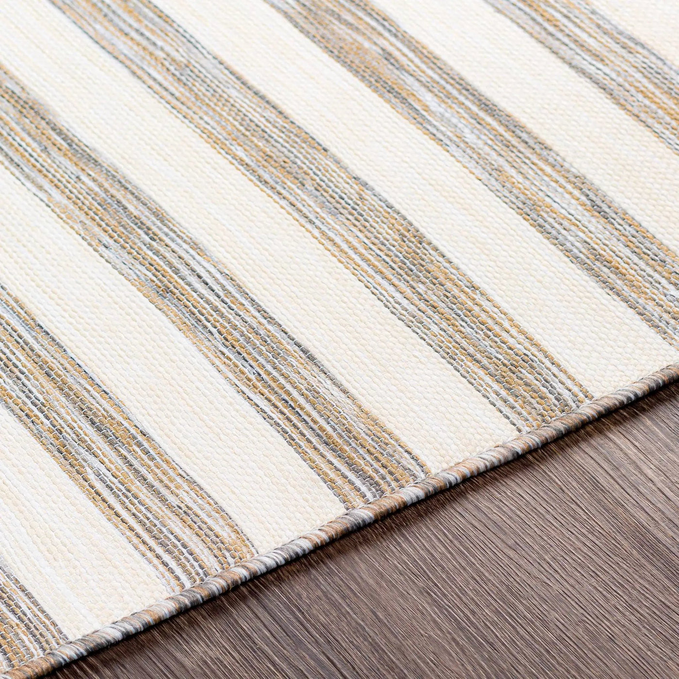 Bongaree Gray Striped Outdoor Carpet - Clearance by Boutique Rugs