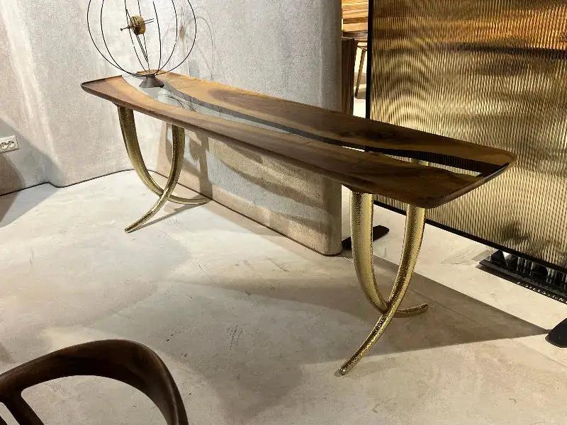 Epoxy Resin Sofa & Console table made of Walnut wood | Ivory Collection by Gizz