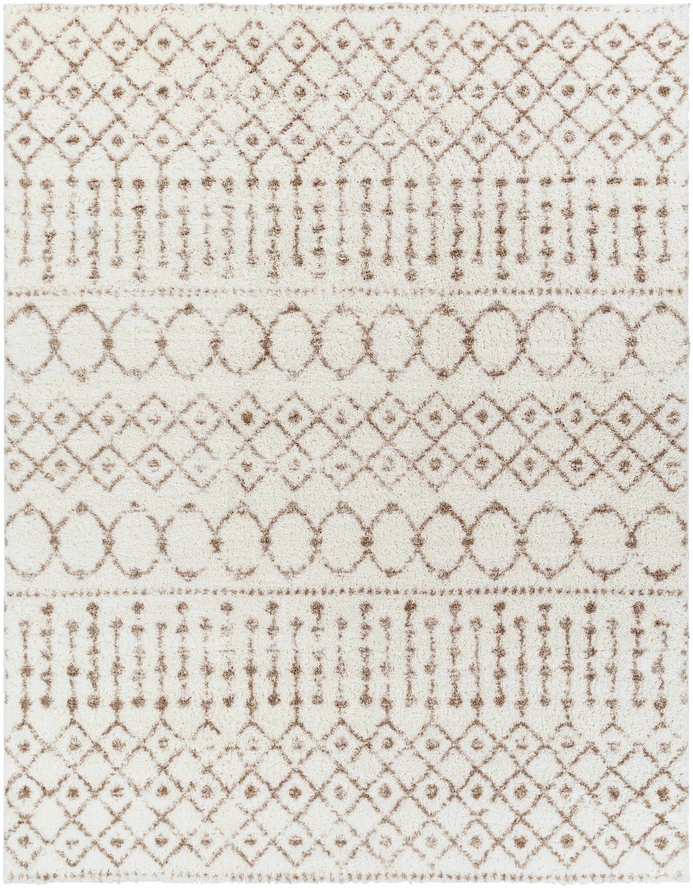 Monarch Cream&Tan Trellis Plush Rug by Boutique Rugs