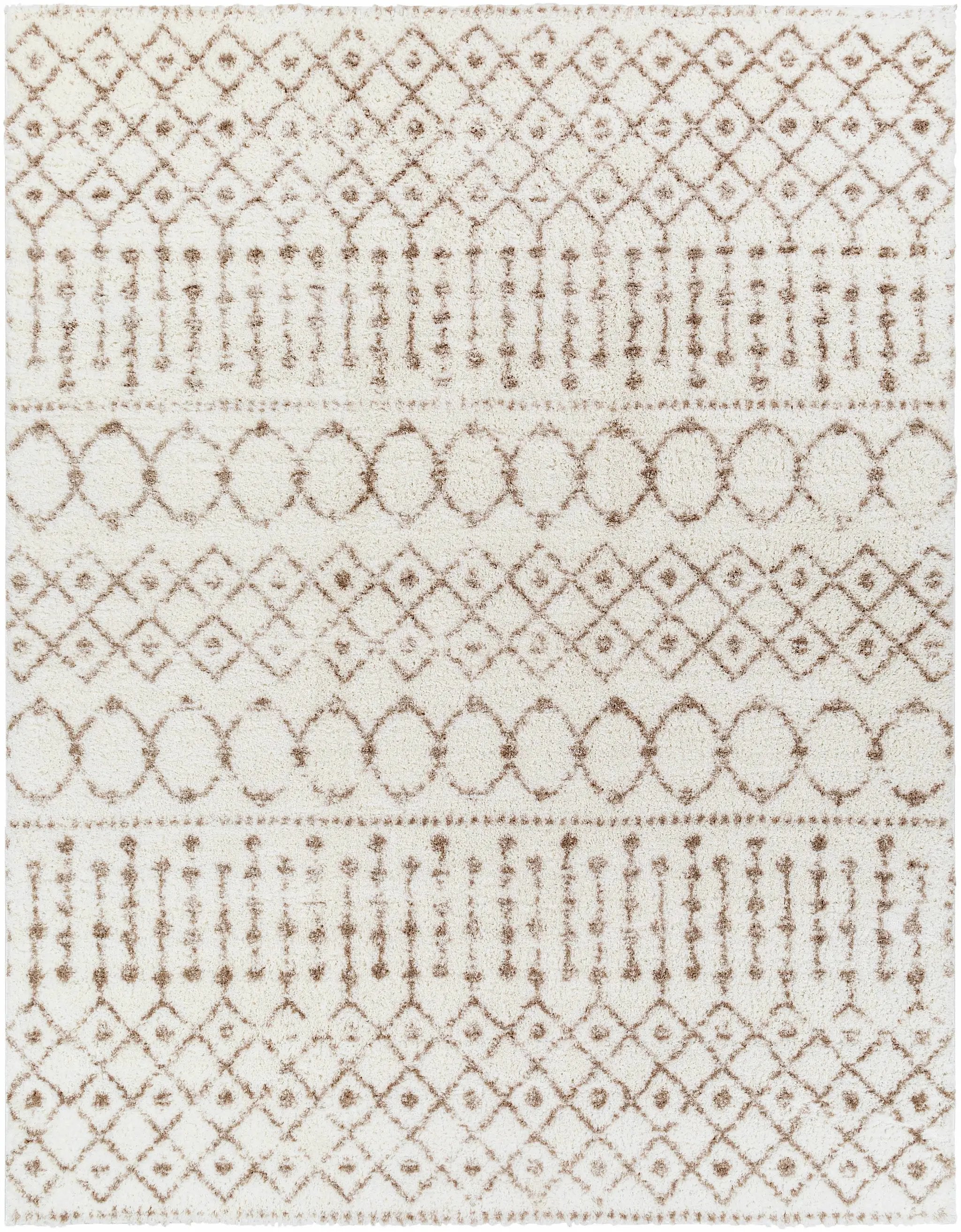 Monarch Cream&Tan Trellis Plush Rug by Boutique Rugs