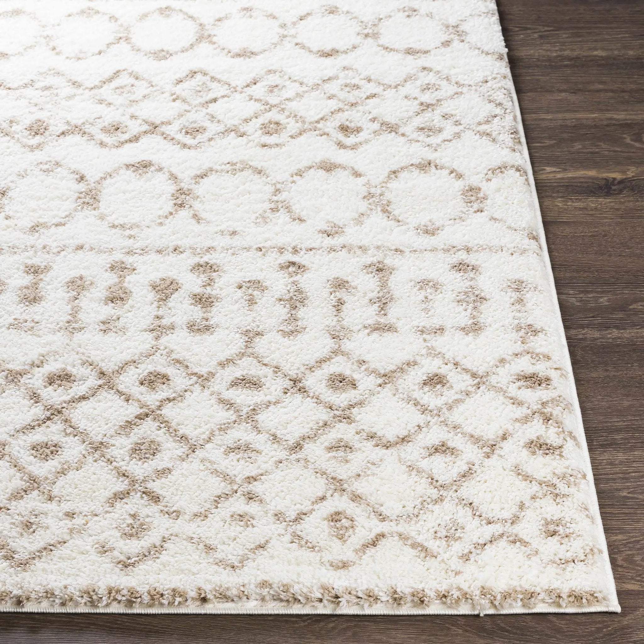 Monarch Cream&Tan Trellis Plush Rug by Boutique Rugs