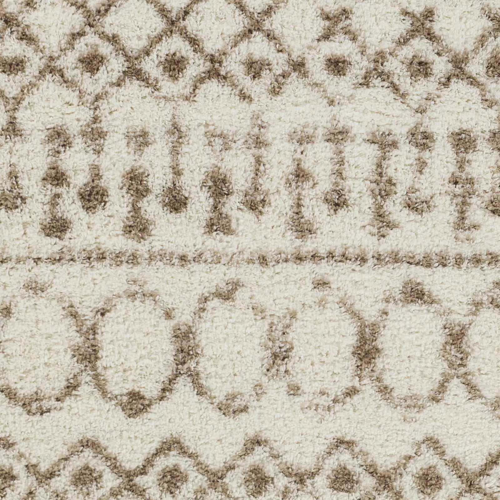 Monarch Cream&Tan Trellis Plush Rug by Boutique Rugs