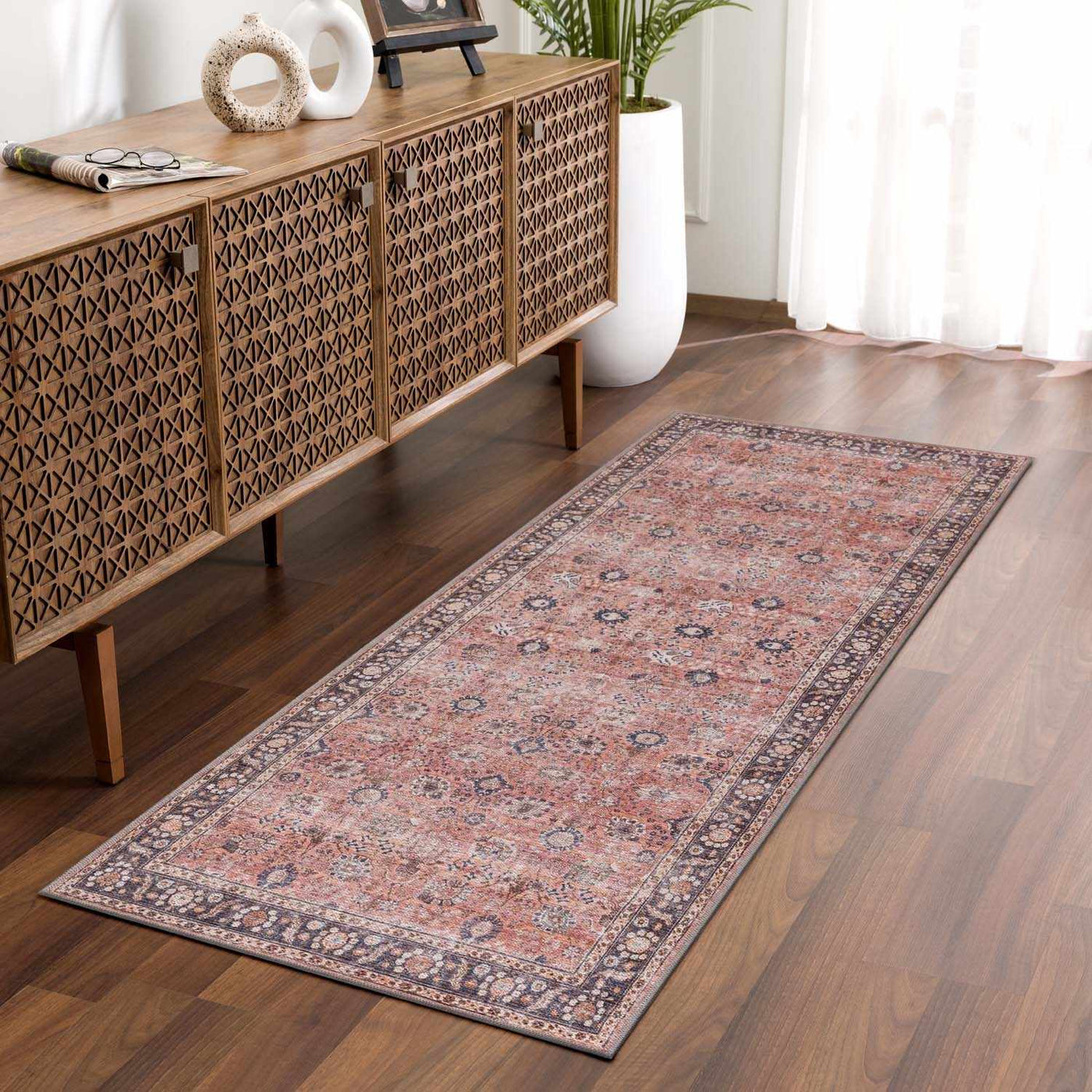 Ganyangan Red Washable Rug by Boutique Rugs