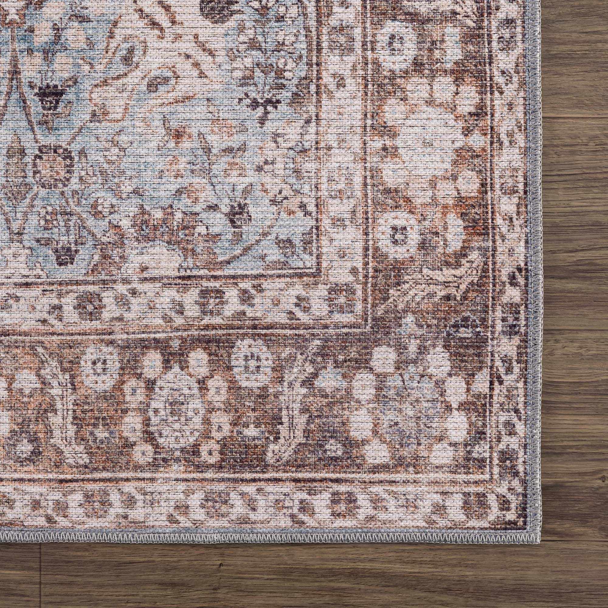 Dauis Blue Persian Style Washable Rug - Clearance by Boutique Rugs