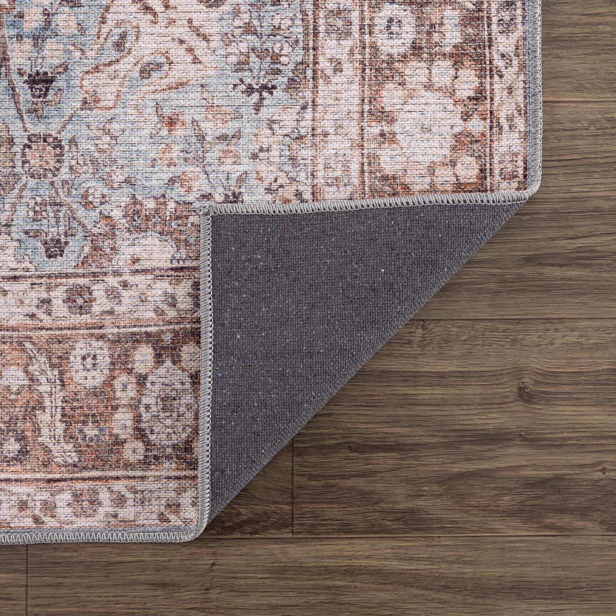 Dauis Blue Persian Style Washable Rug - Clearance by Boutique Rugs