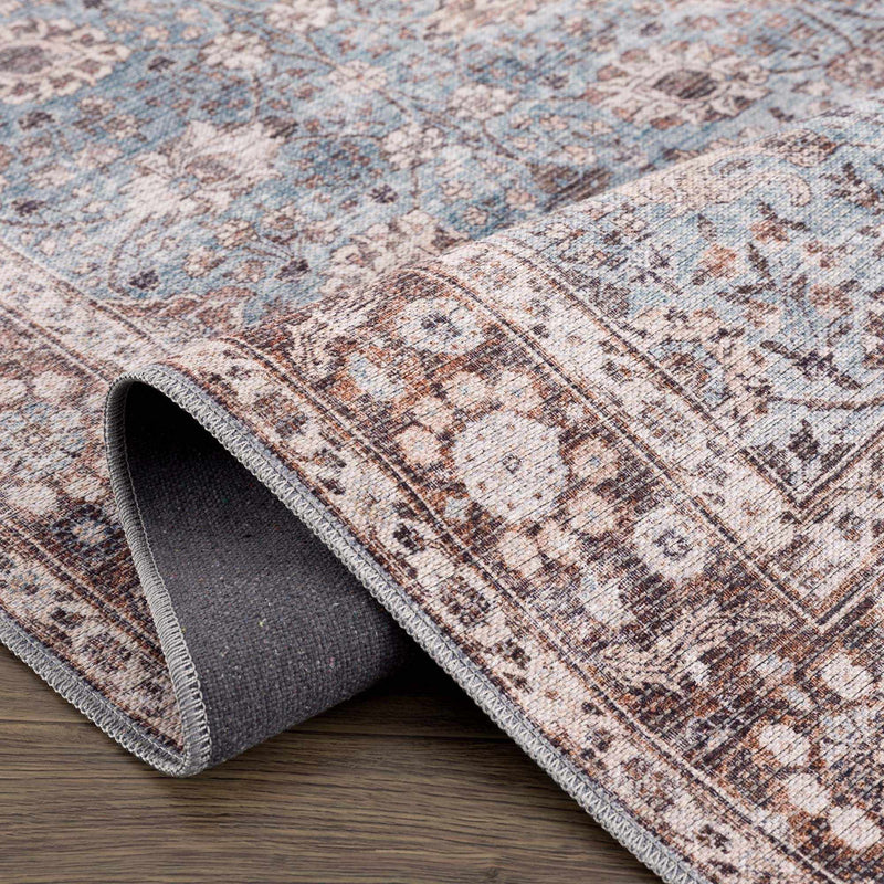Dauis Blue Persian Style Washable Rug - Clearance by Boutique Rugs