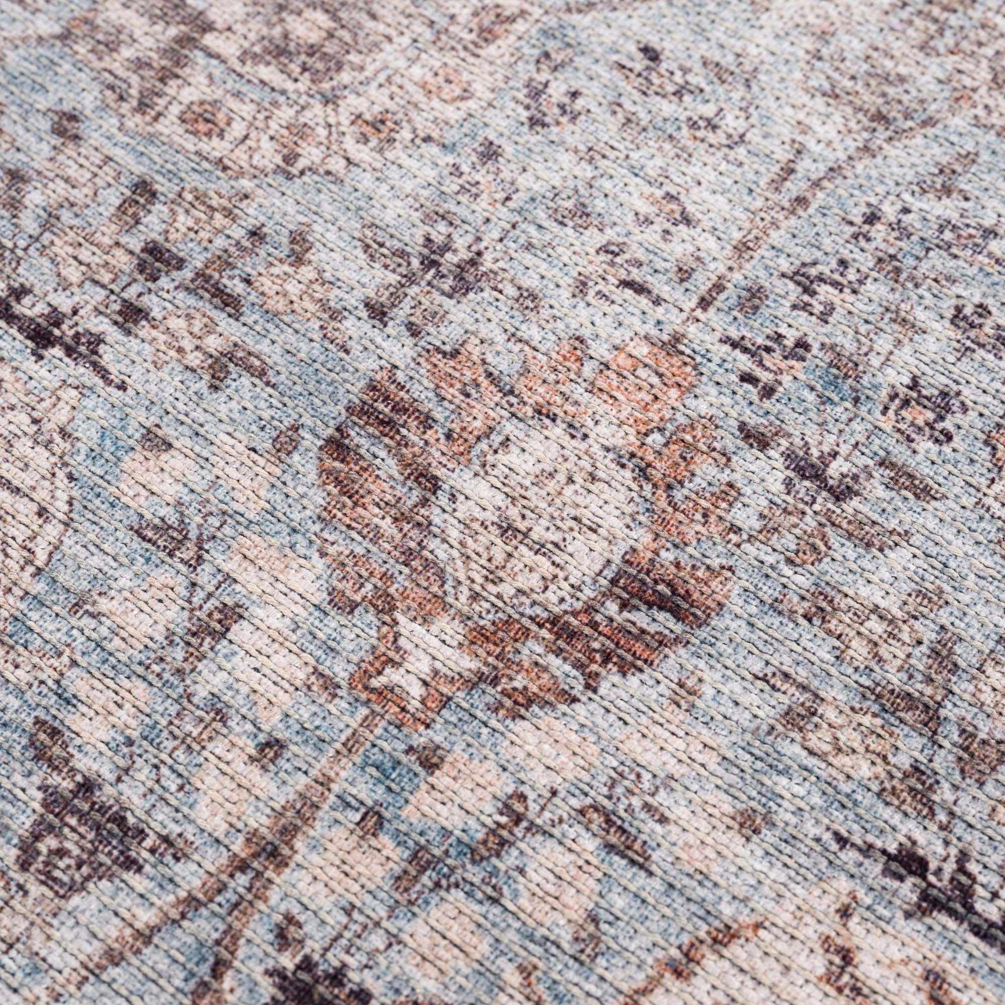 Dauis Blue Persian Style Washable Rug - Clearance by Boutique Rugs