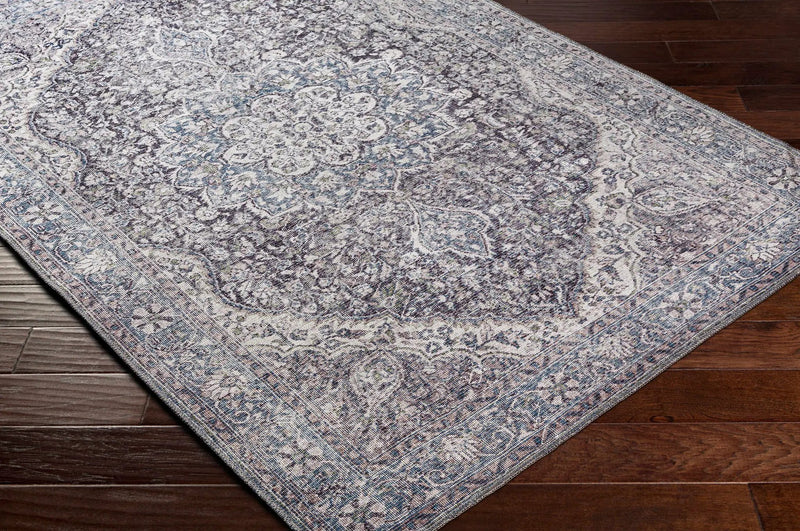 Tavas Blue Medallion Washable Rug by Hauteloom