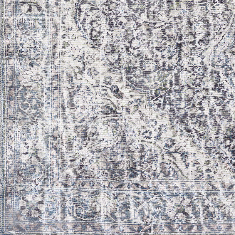 Tavas Blue Medallion Washable Rug by Hauteloom