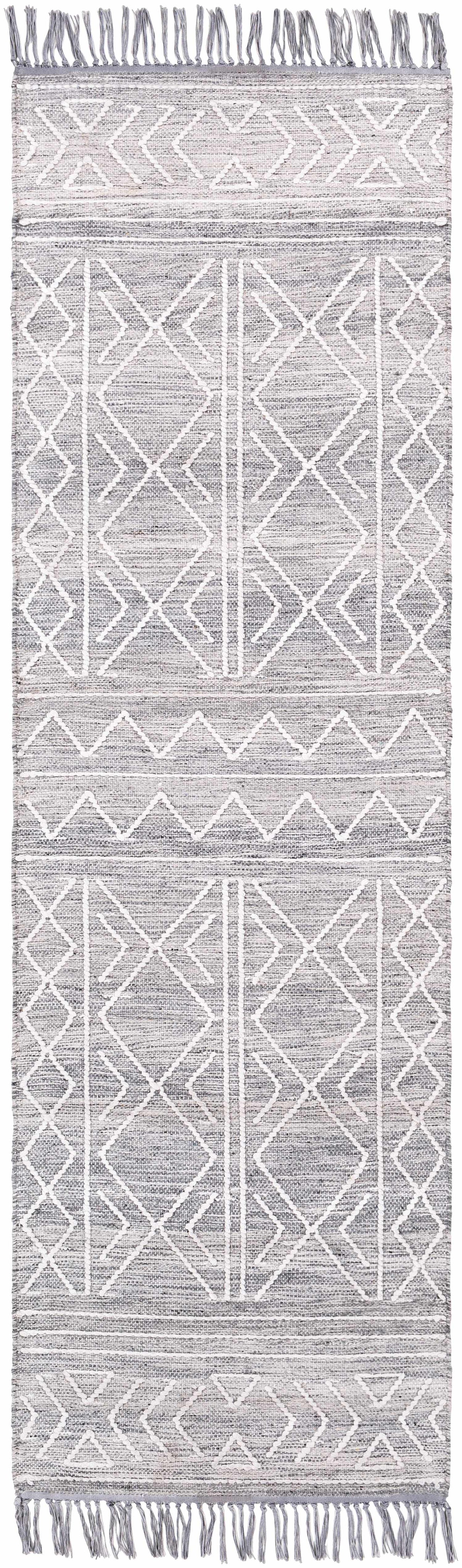Gray Clintwood Wool Tassel Carpet - Clearance by Boutique Rugs