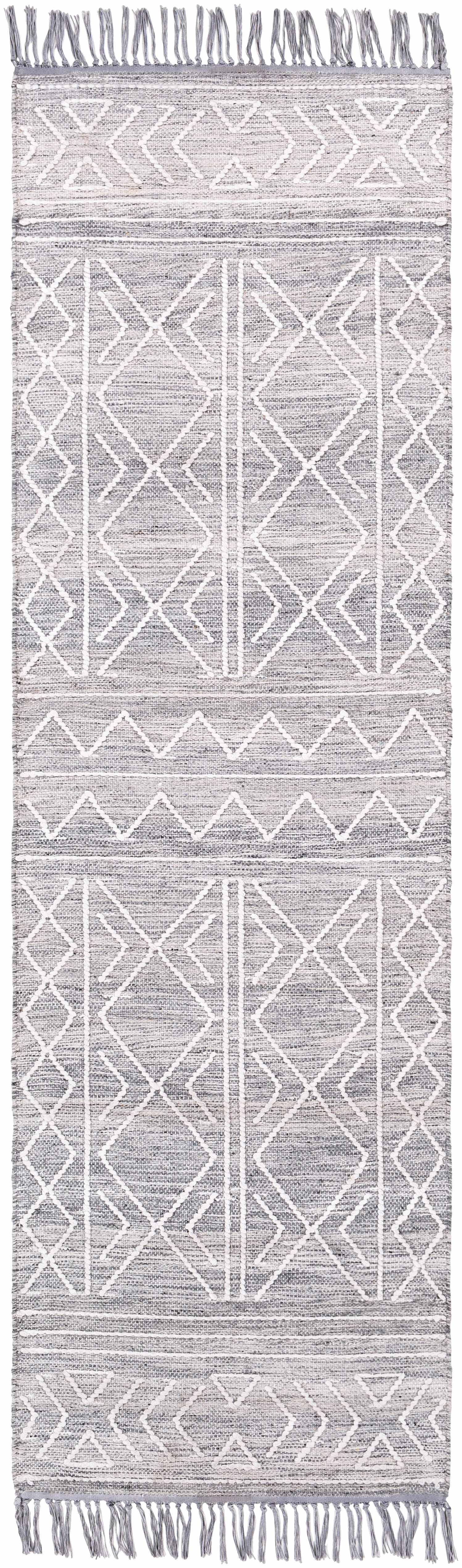 Gray Clintwood Wool Tassel Carpet - Clearance by Boutique Rugs