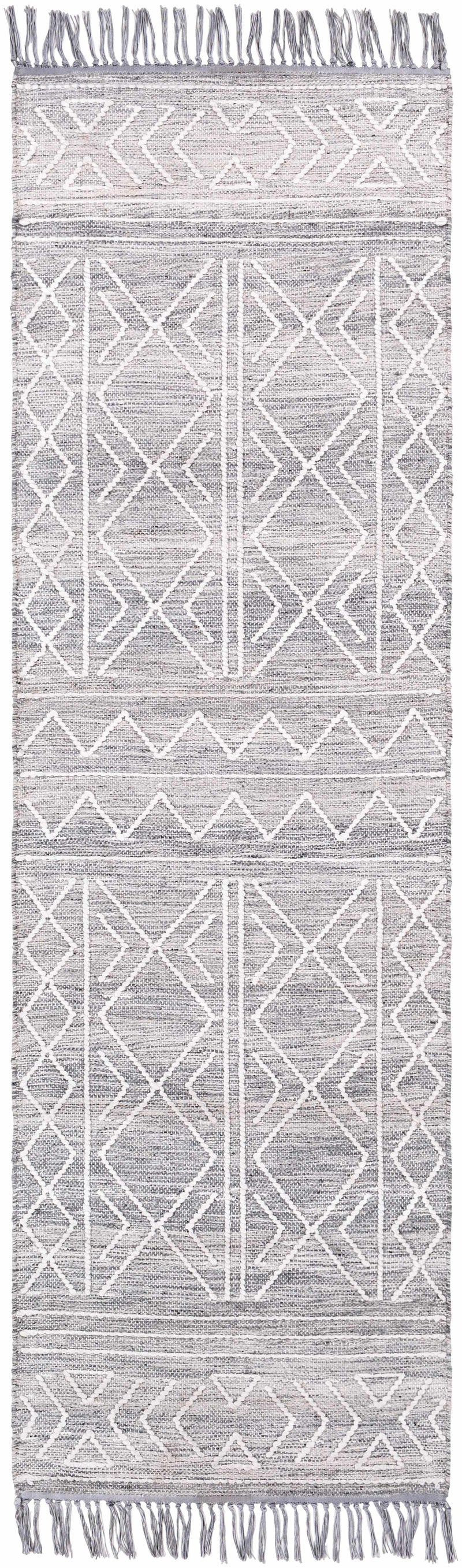 Gray Clintwood Wool Tassel Carpet - Clearance by Boutique Rugs
