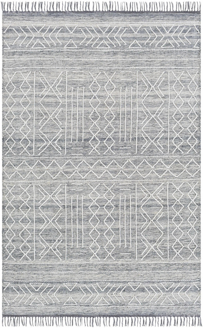 Gray Clintwood Wool Tassel Carpet - Clearance by Boutique Rugs