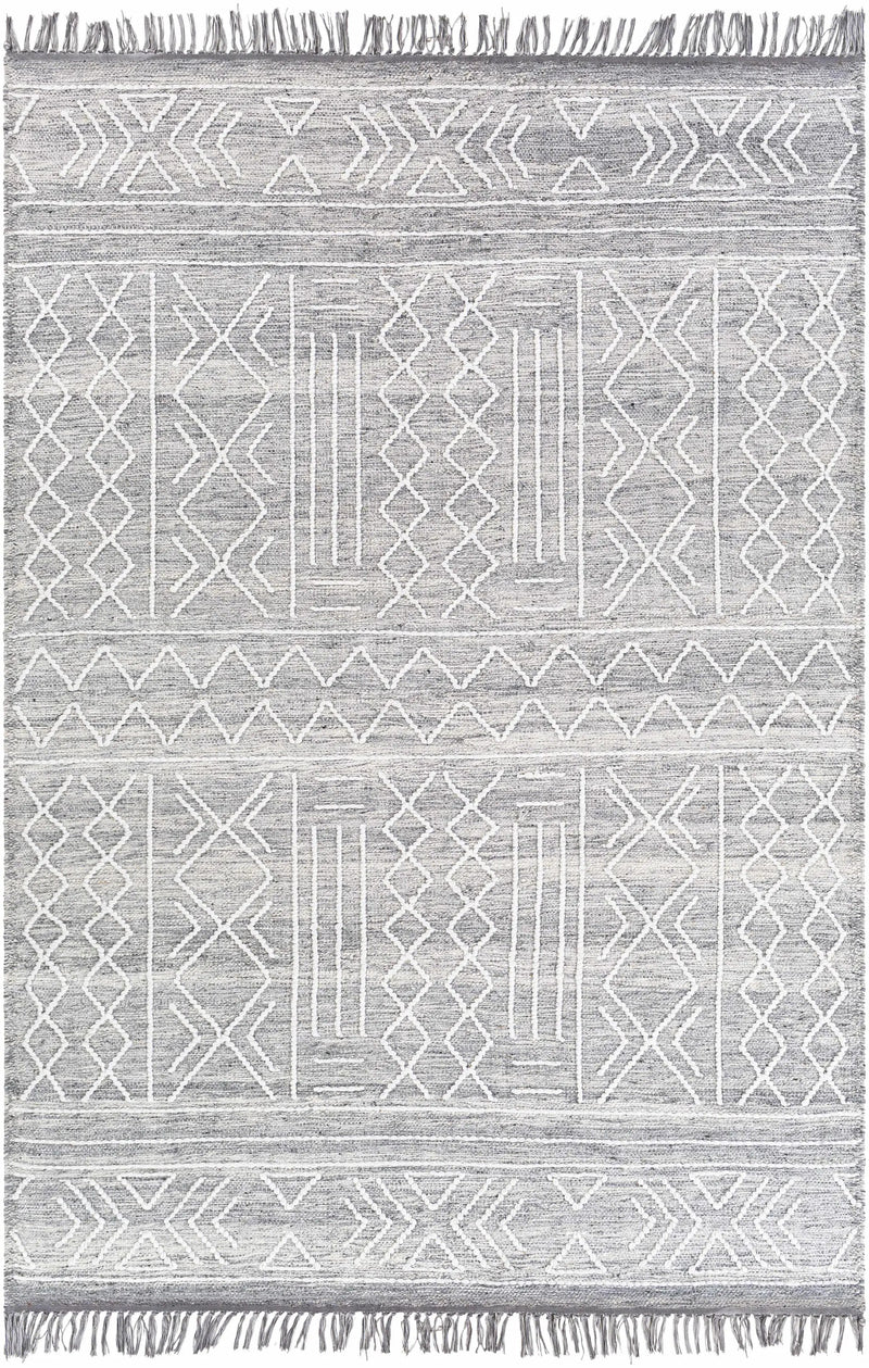 Gray Clintwood Wool Tassel Carpet - Clearance by Boutique Rugs