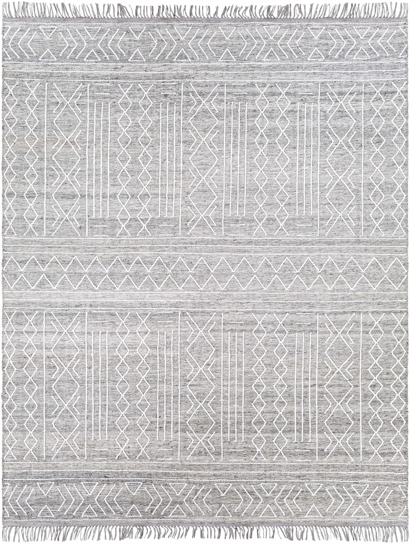 Gray Clintwood Wool Tassel Carpet - Clearance by Boutique Rugs