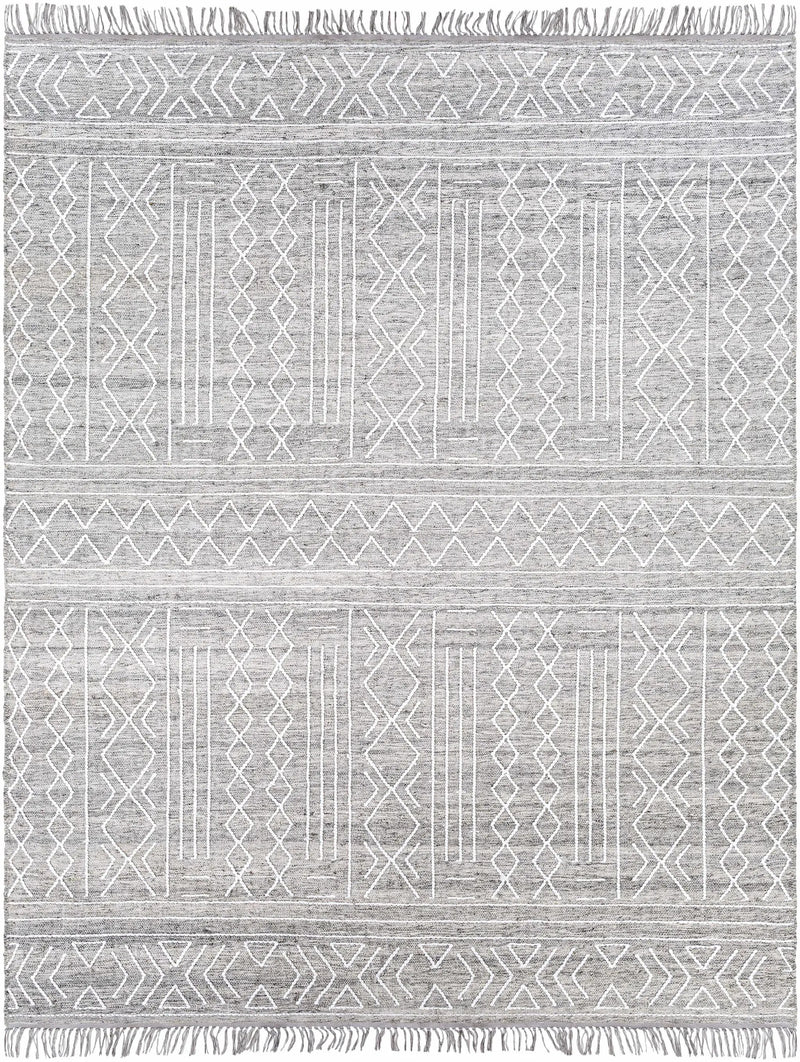 Gray Clintwood Wool Tassel Carpet - Clearance by Boutique Rugs
