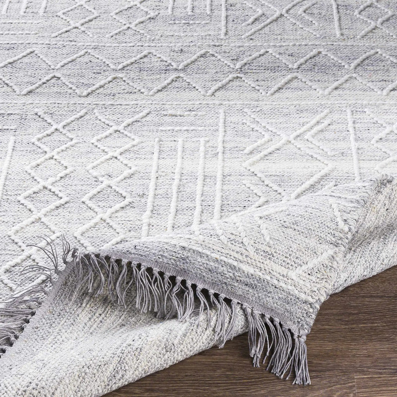 Gray Clintwood Wool Tassel Carpet - Clearance by Boutique Rugs