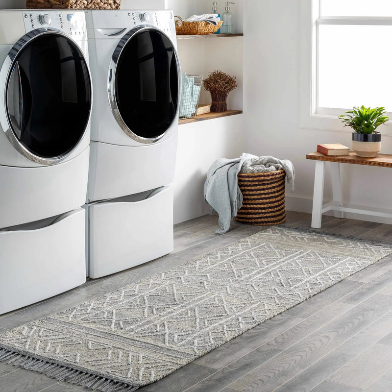 Gray Clintwood Wool Tassel Carpet - Clearance by Boutique Rugs