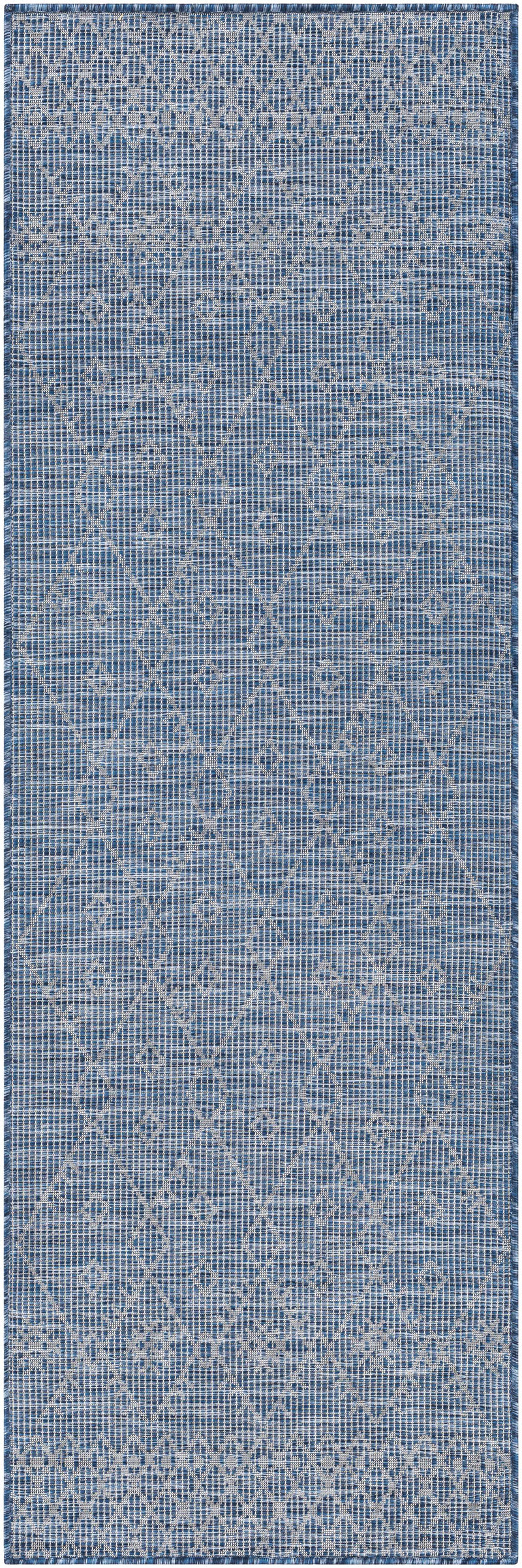 Lorena Blue Flatweave Trellis Outdoor Area Carpet - Clearance by Boutique Rugs