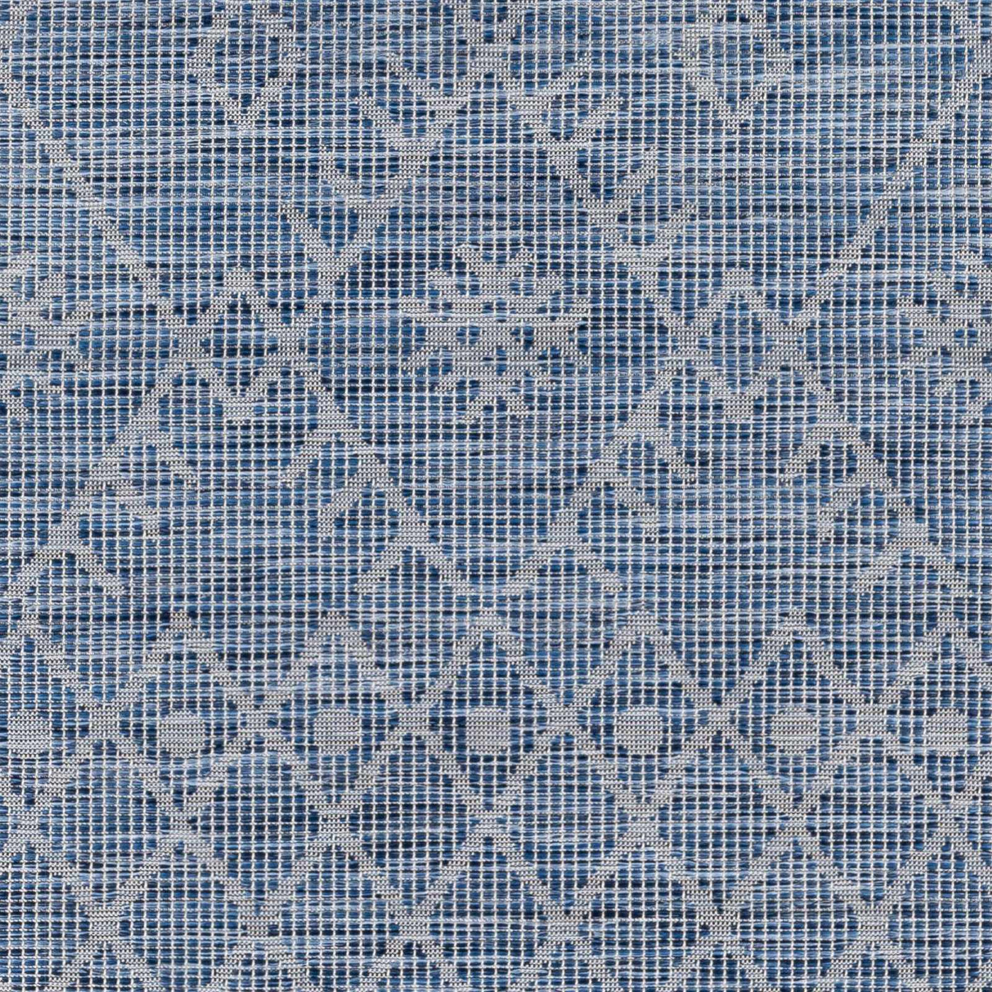Lorena Blue Flatweave Trellis Outdoor Area Carpet - Clearance by Boutique Rugs