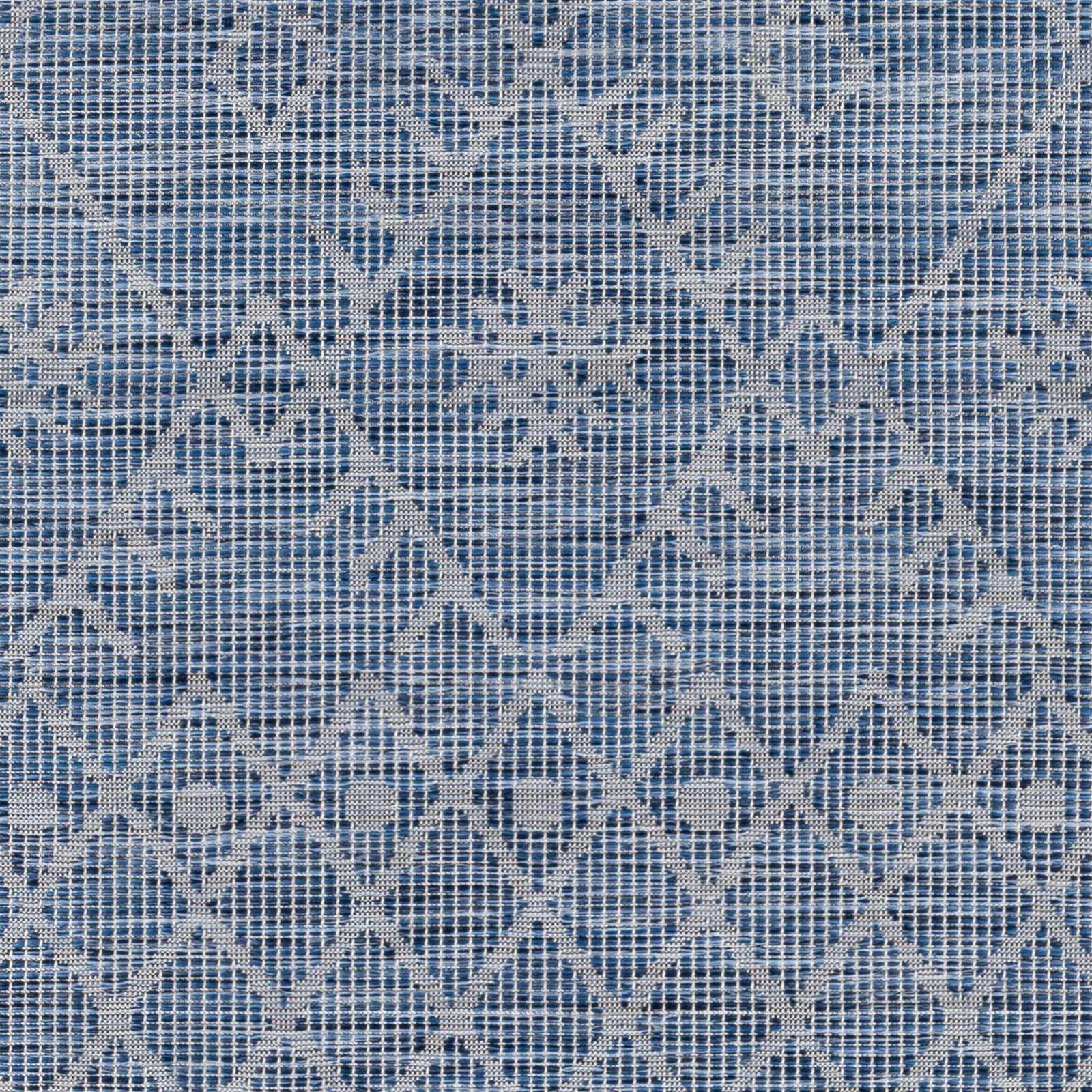 Lorena Blue Flatweave Trellis Outdoor Area Carpet - Clearance by Boutique Rugs