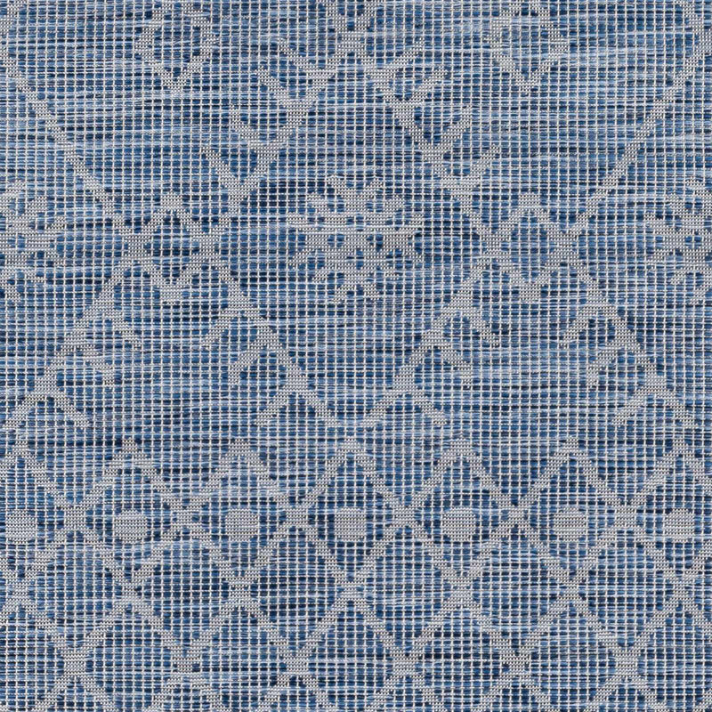 Lorena Blue Flatweave Trellis Outdoor Area Carpet - Clearance by Boutique Rugs