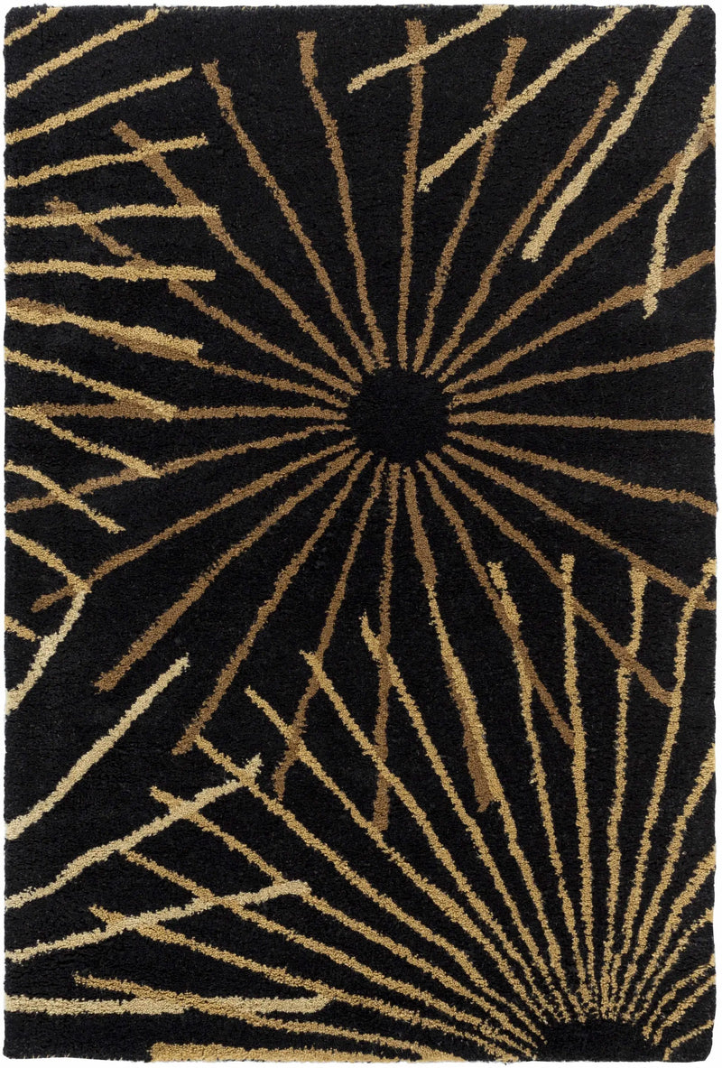 Clover Black Modern Wool Rug by Boutique Rugs