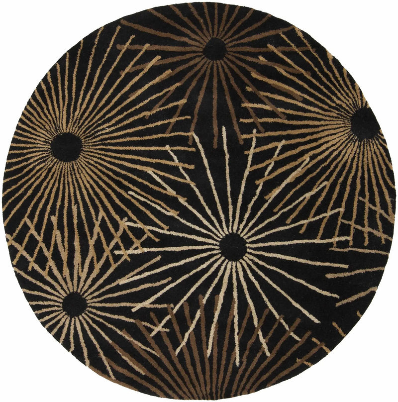 Clover Black Modern Wool Rug by Boutique Rugs