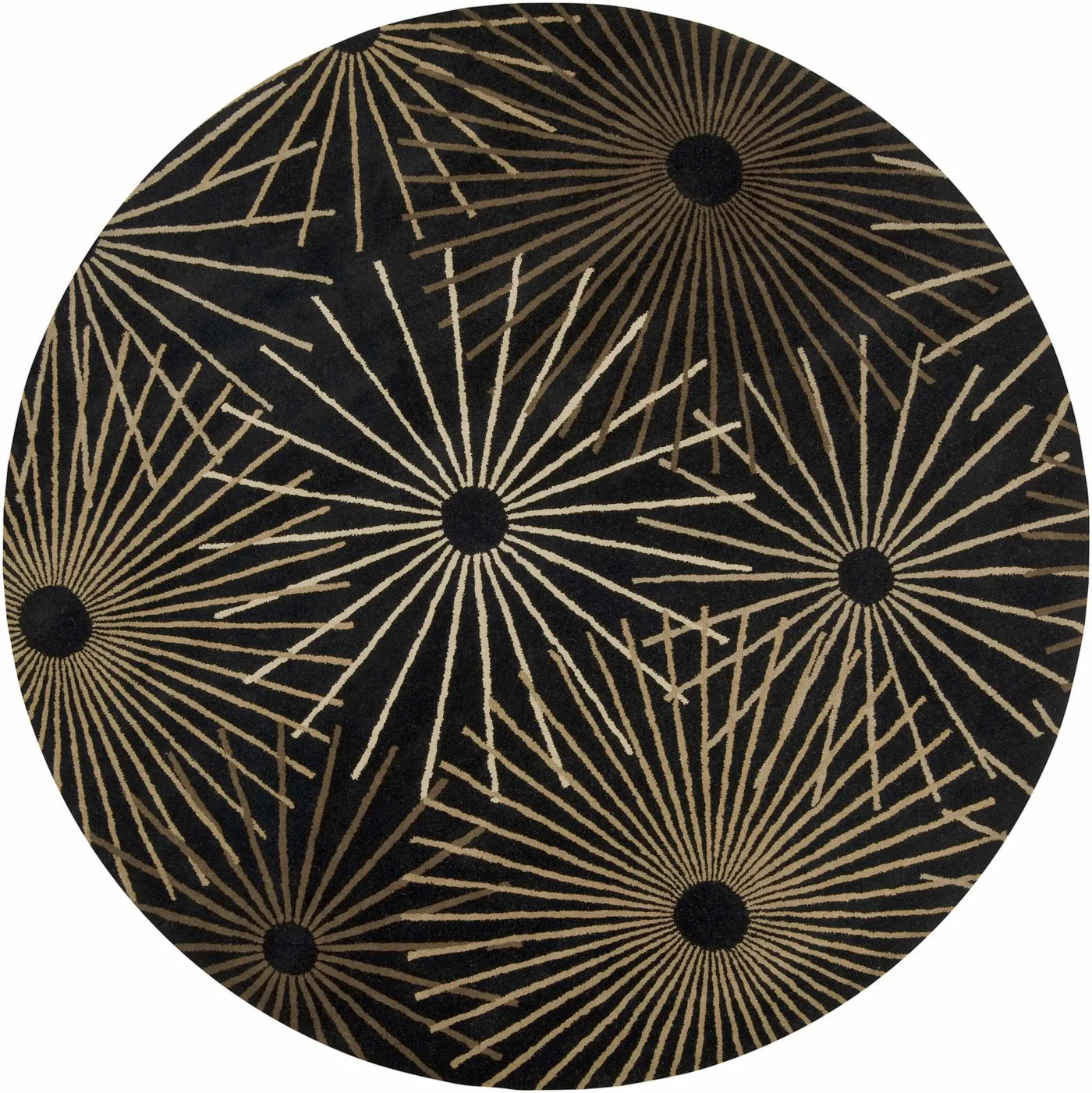 Clover Black Modern Wool Rug by Boutique Rugs