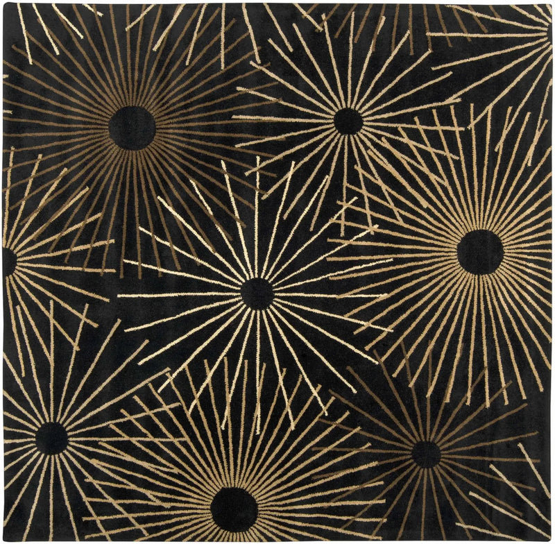 Clover Black Modern Wool Rug by Boutique Rugs