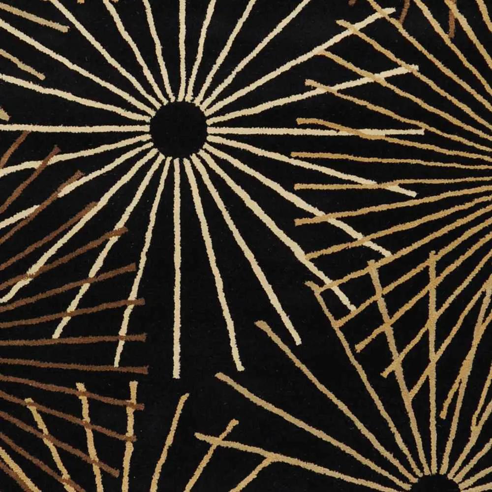 Clover Black Modern Wool Rug by Boutique Rugs