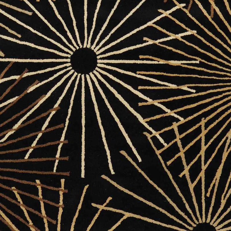 Clover Black Modern Wool Rug by Boutique Rugs